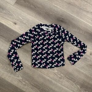 4/20$ Fila Logo Long Sleeve Rashguard Swim Top size 7